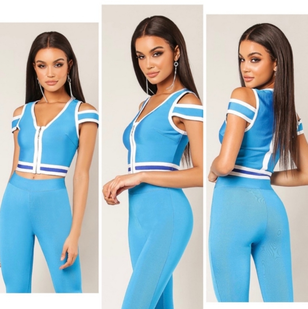 WoW Couture 2-PC Set Bandage Bodycon Y2K Crop Top & Pants